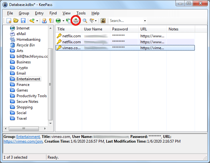 keepass auto type activate