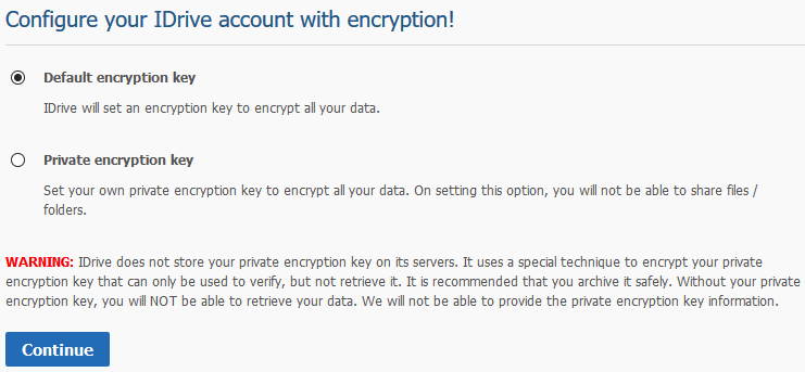 idrive encryption