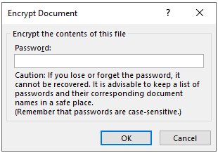 microsoft office encrypt document box