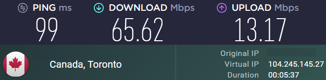 speed test for AVG VPN