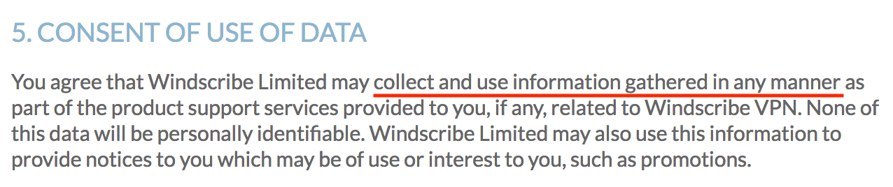 windscribe no logs policy