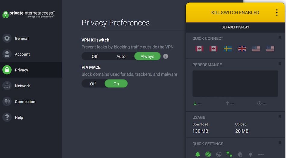 PIA vs PureVPN kill switch