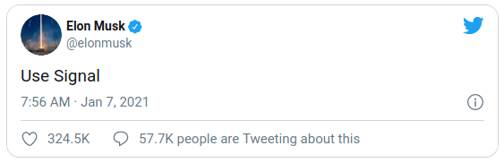 elon musk on signal messenger
