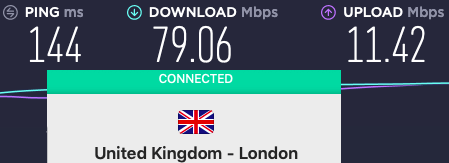 This connection didn't turn in good speeds either.