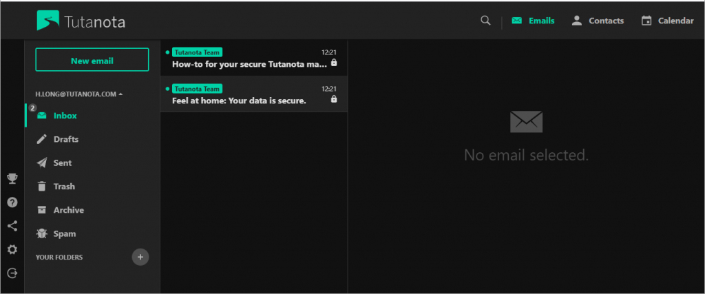 tutanota dark mode