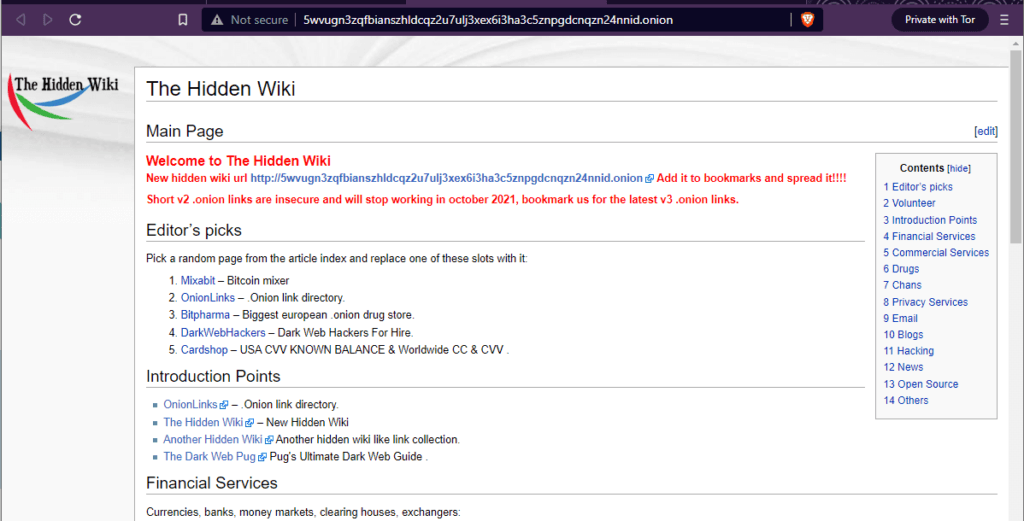 the hidden wiki on the dark web