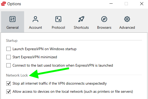 network lock kill switch VPN