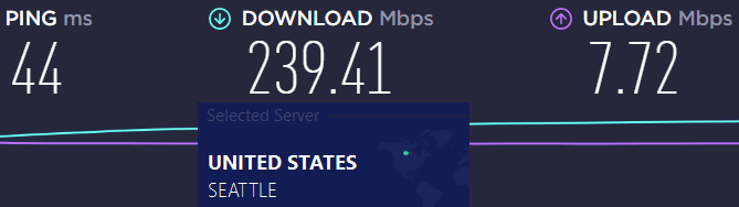 PrivadoVPN speed test