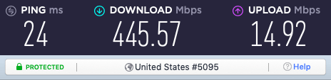 NordVPN NordLynx Seattle speed test