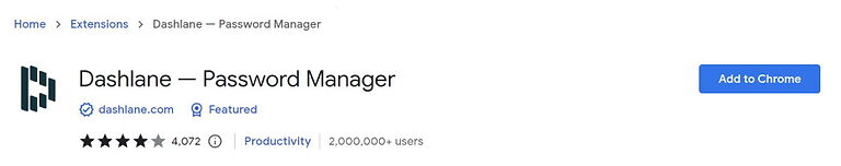 Dashlane Free Chrome Extension
