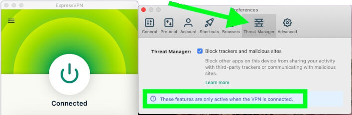 Threat Manager ExpressVPN test