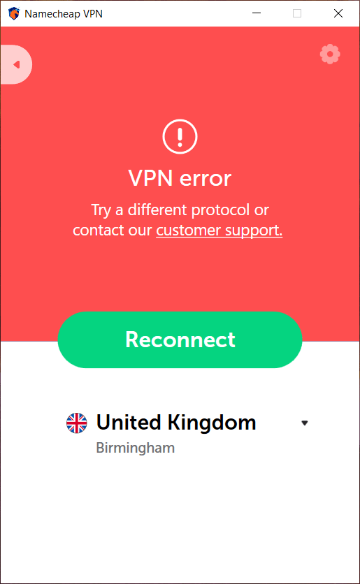 namecheap fastvpn errors