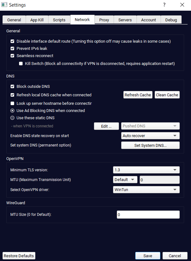 torguard features configuration options