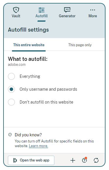 Dashlane Turn Off Autofill