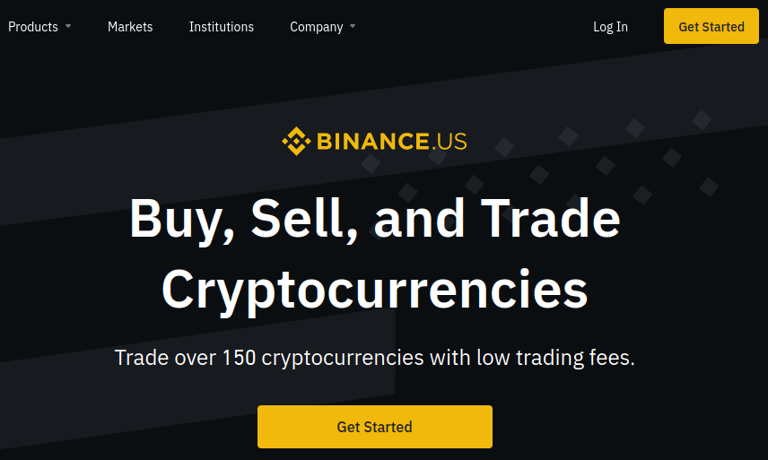Binance.US home page