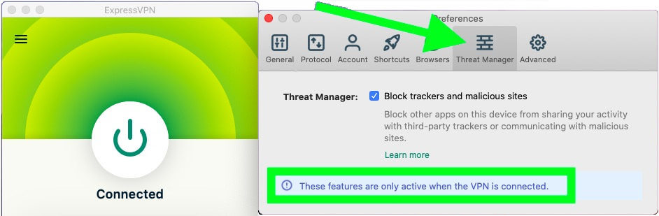 Threat Manager ExpressVPN test