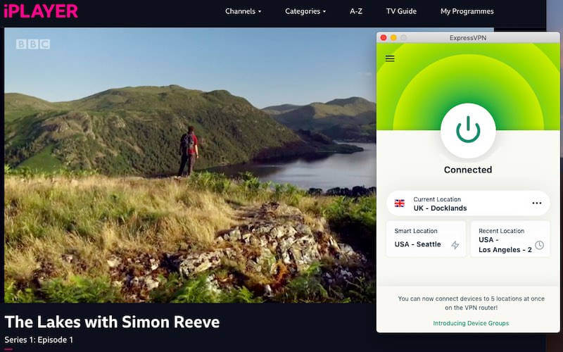 ExpressVPN with BBC iPlayer streaming