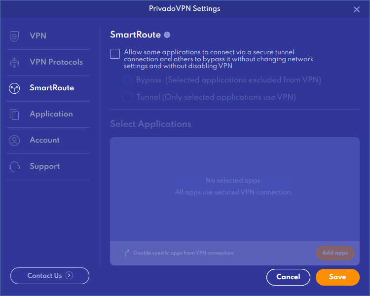 PrivadoVPN SmartRoute