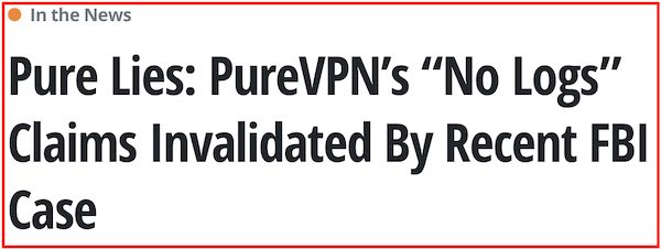 PureVPN logs vs ExpressVPN