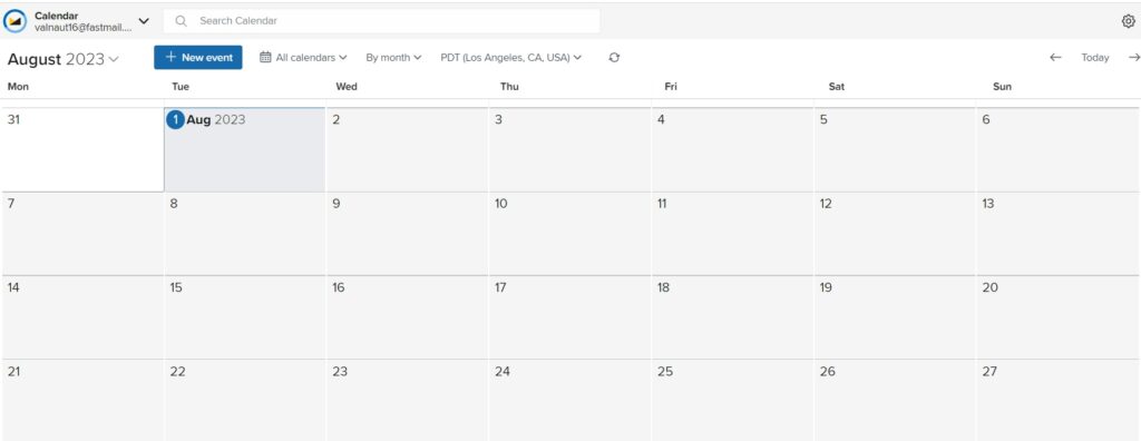 Fastmail calendar