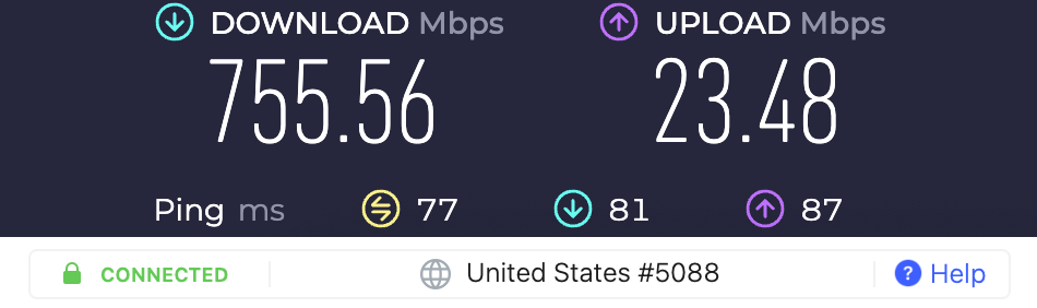 NordVPN server speed test