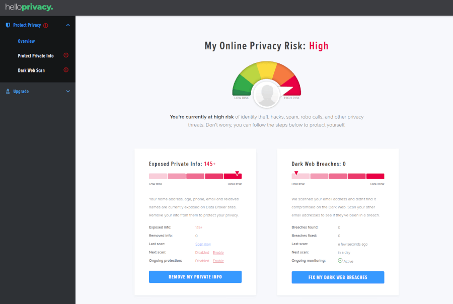 Hello Privacy Dashboard