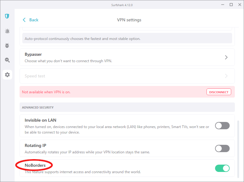 surfshark noborders mode for China
