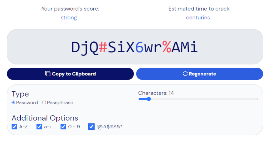 Bitwarden strong password generator