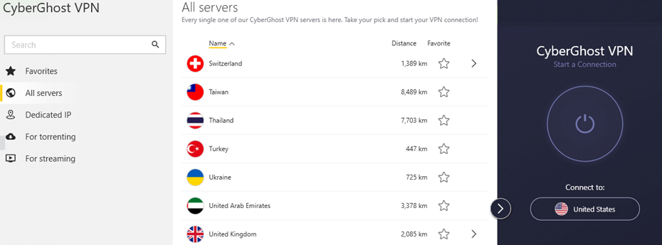 CyberGhost apps compared to NordVPN