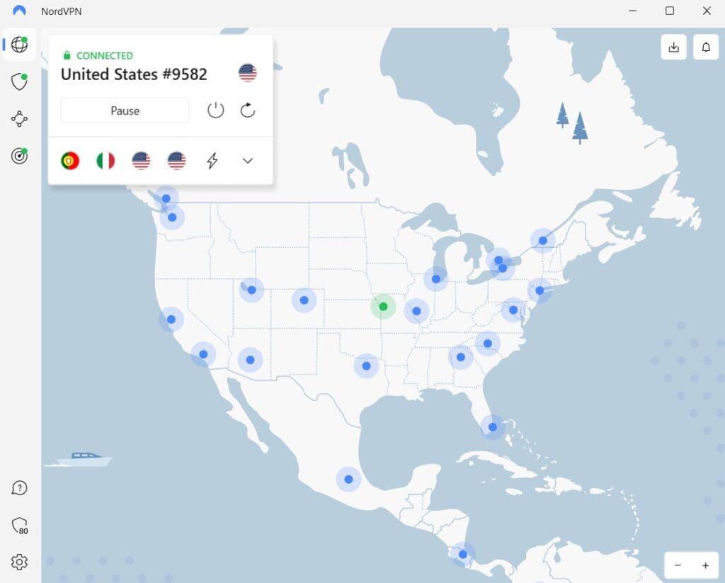 NordVPN UI