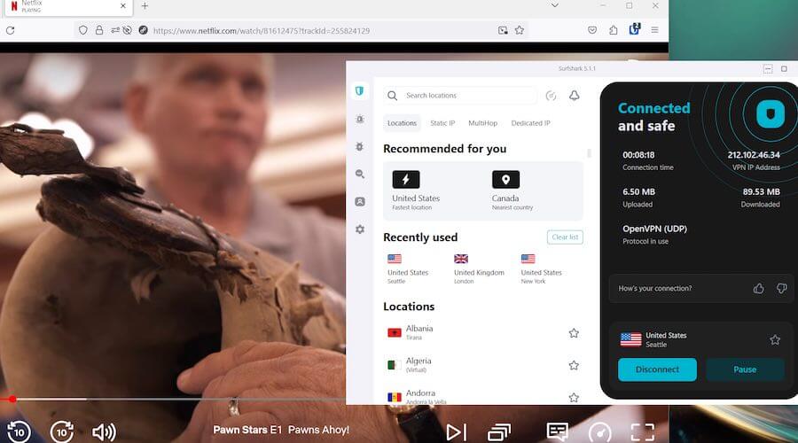 Surfshark VPN streaming Netflix