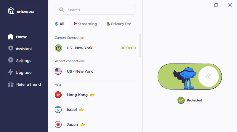 Atlas VPN Windows Desktop App vs NordVPN