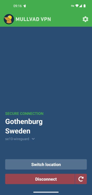 Mullvad VPN Android app