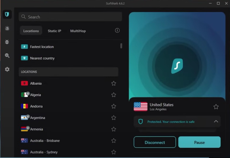 Surfshark UI