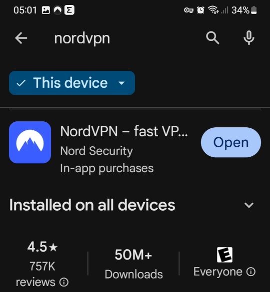 Download NordVPN at the store.