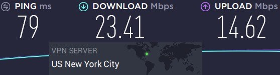 PIA vs Surfshark NY speed test