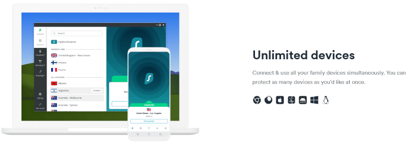 Surfshark unlimited simultaneous connections