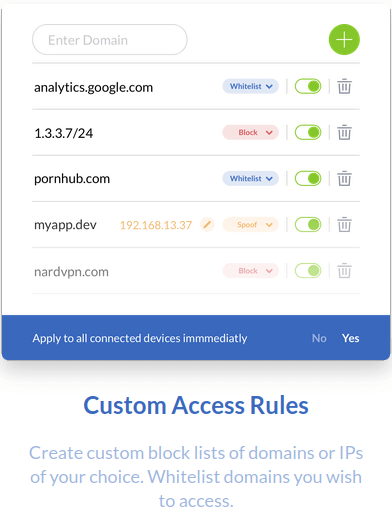 Windscribe custom access rules