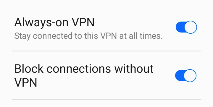 Android VPN Always On