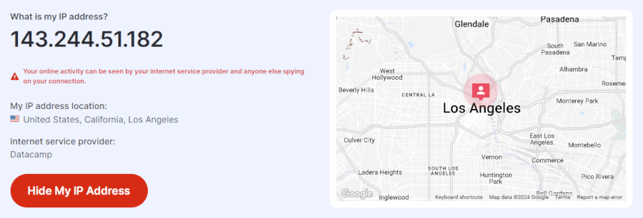 IP address checker by NordVPN