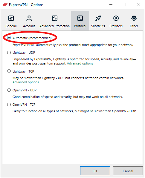 ExpressVPN protocols