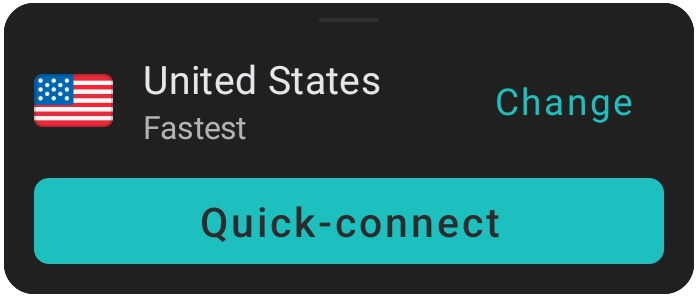 Surfshark for Android Quick Connect