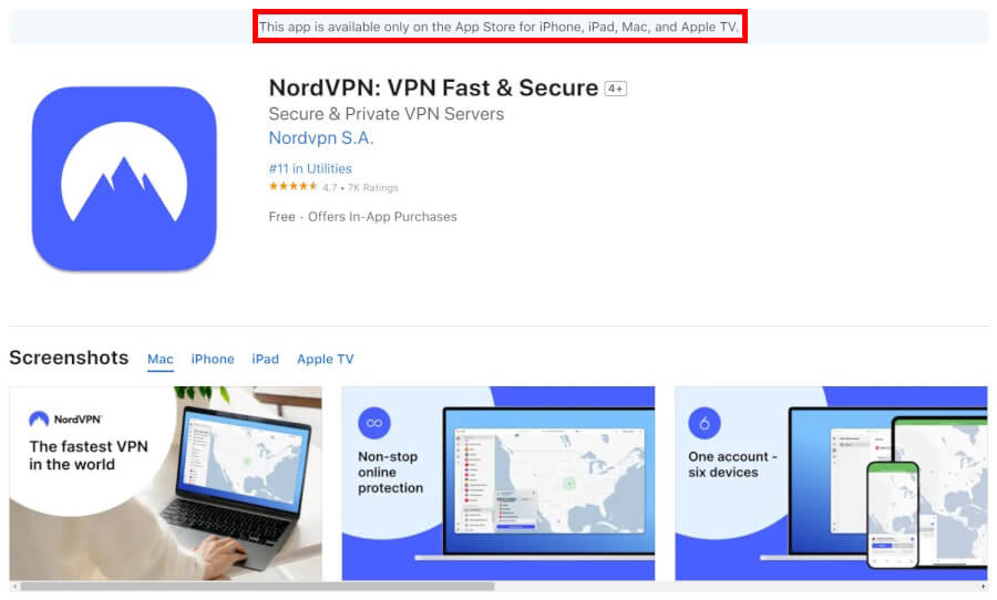 NordVPN Apple TV app