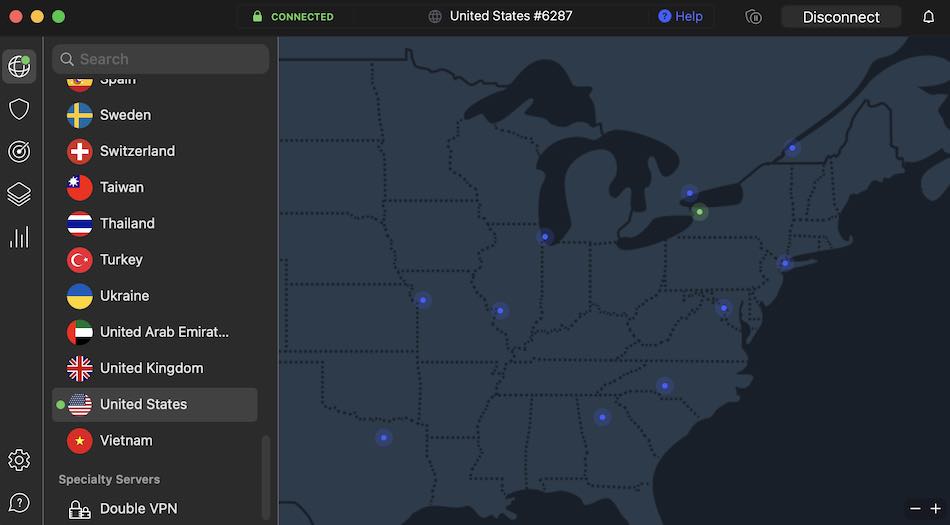 NordVPN server for TikTok