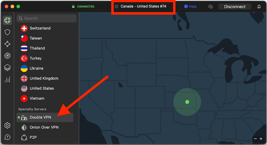 Double VPN on NordVPN