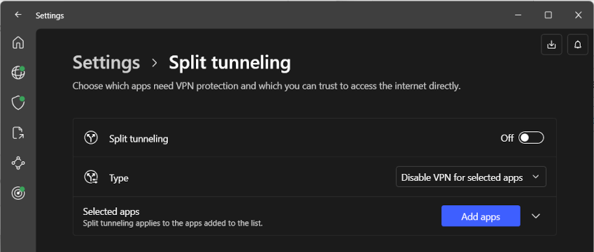 NordVPN Split Tunneling