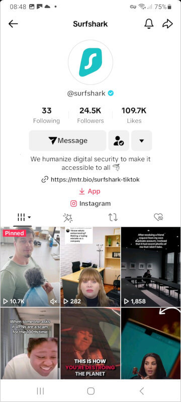 Surfshark VPN for TikTok