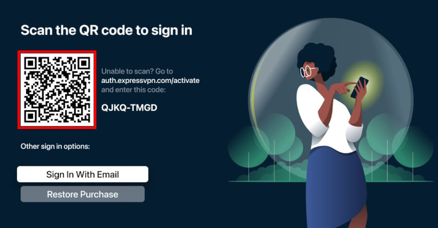 ExpressVPN-QR-code-sign-in