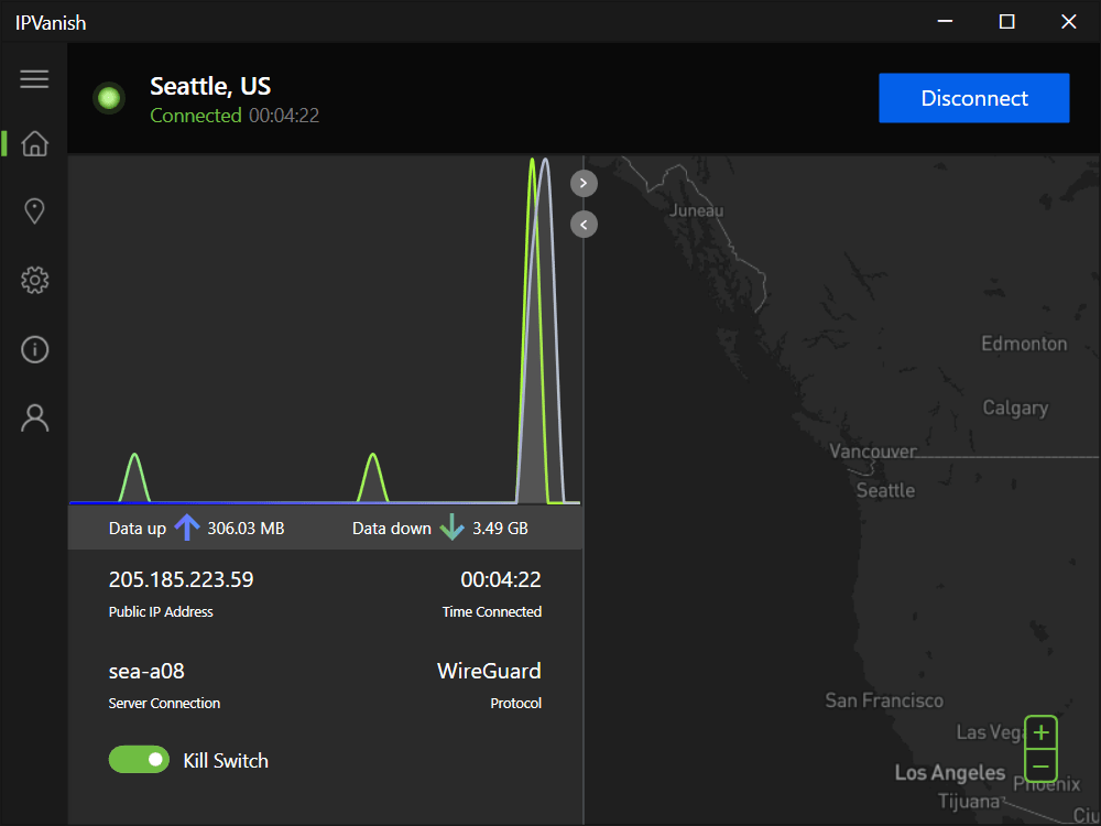 IPVanish interface