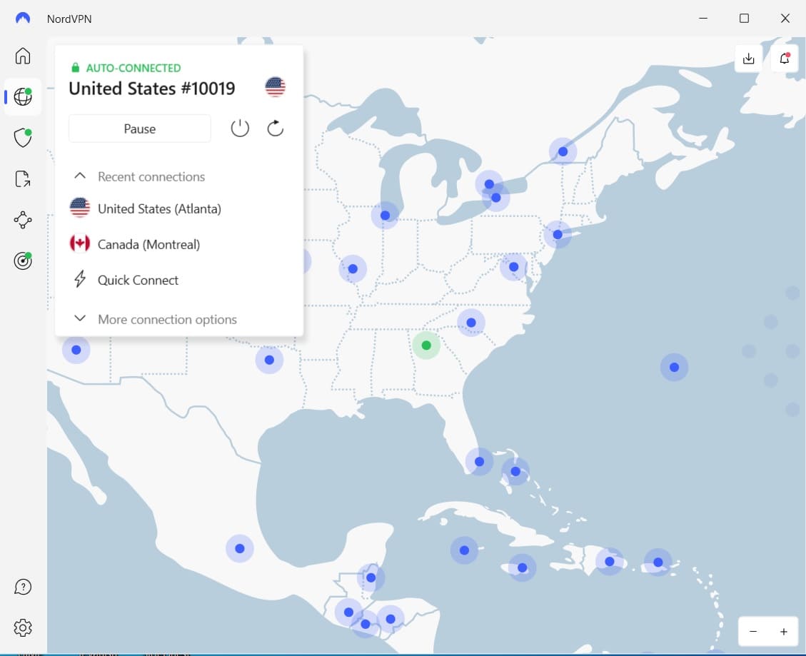 VPN with no lag: NordVPN server list